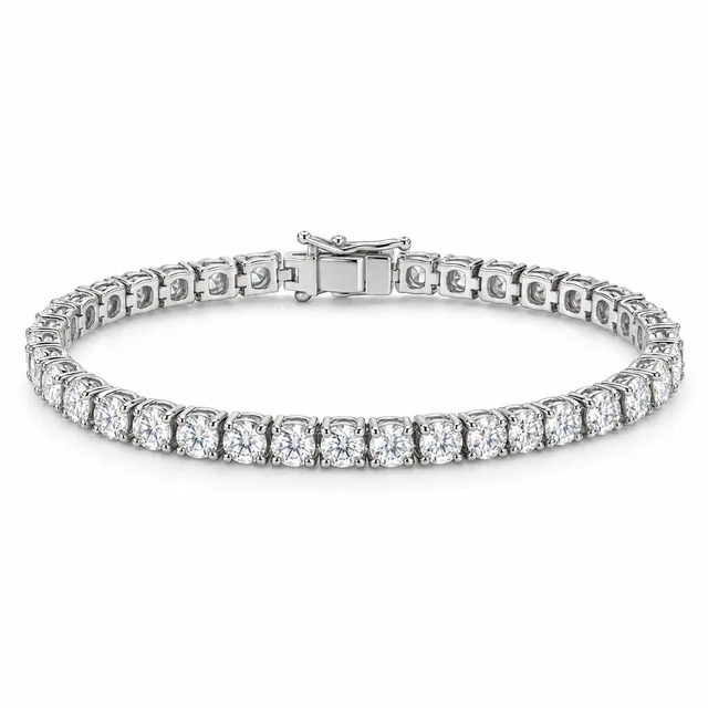 round-stone tennis bracelet · 5 mm · White stones, SKU JM-88B1268