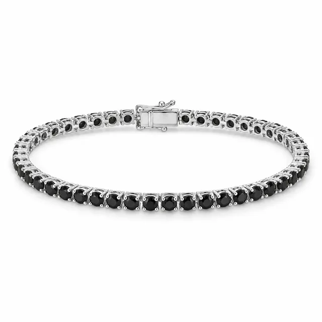 round-stone tennis bracelet · 3 mm · Black stones, SKU JM-88B1265
