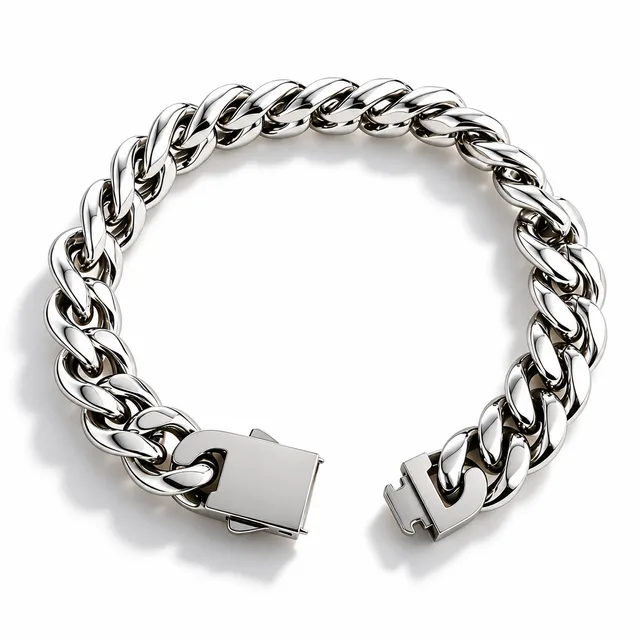 Cuban bracelet, plain polished curb links · 12 mm, SKU JM-88C1108