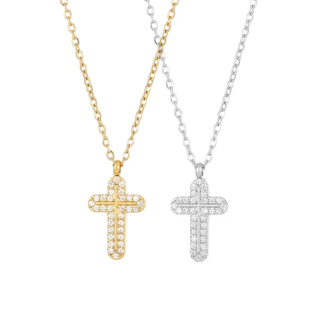Crystal Cross Pendant Necklace, SKU JM-88N1138