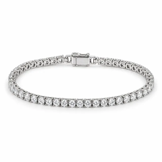 round-stone tennis bracelet · 3 mm · White stones, SKU JM-88B1264