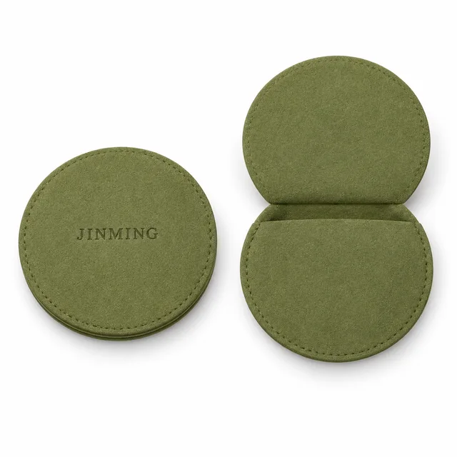 Microfiber Round Snap Jewelry Case, SKU JM-88PKG1011