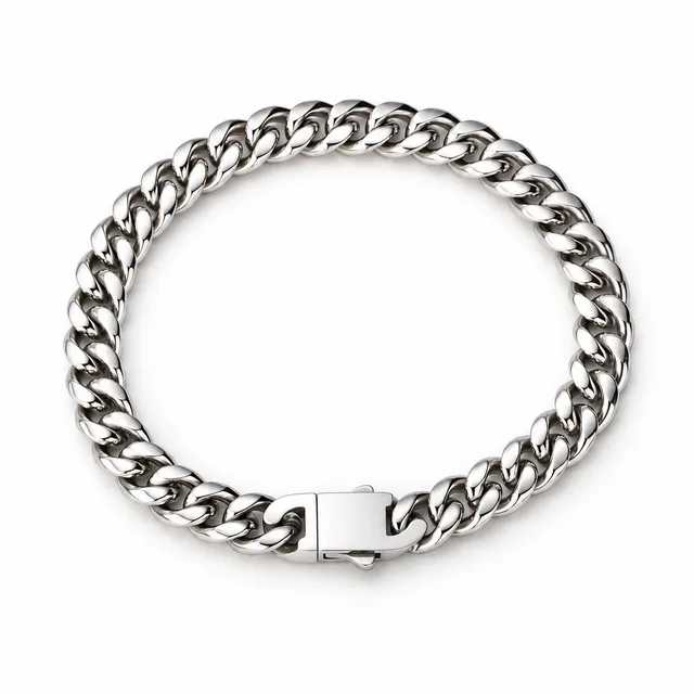 Cuban bracelet, plain polished curb links · 6 mm, SKU JM-88C1101