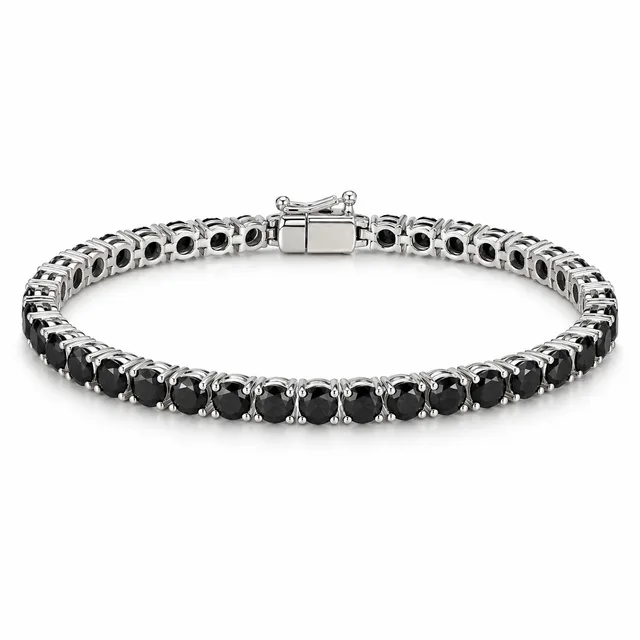 round-stone tennis bracelet · 5 mm · Black stones, SKU JM-88B1269