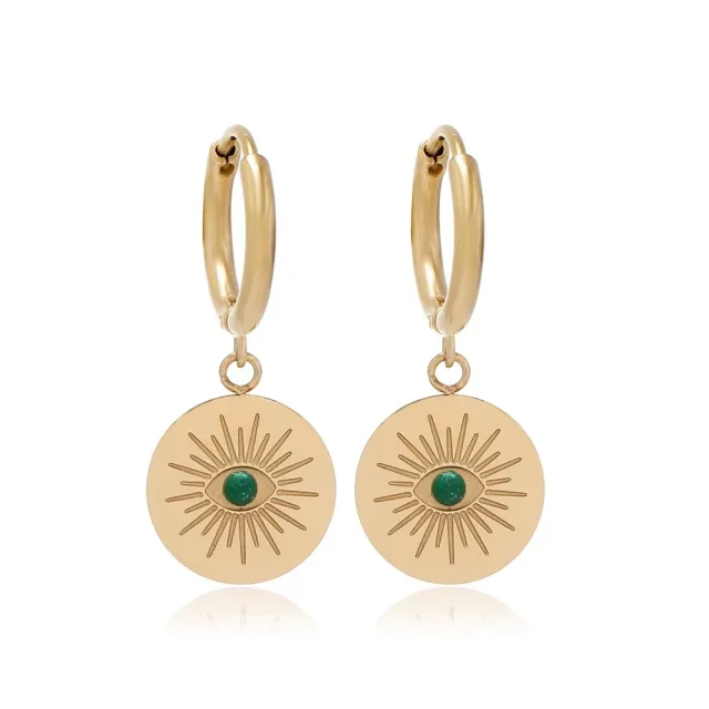 Round Charm Hoop Earrings, SKU JM-88E1339