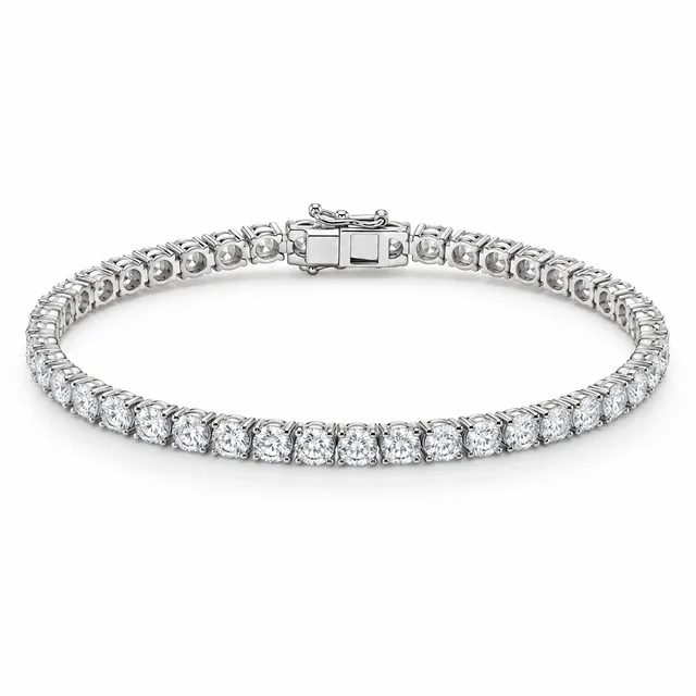 round-stone tennis bracelet · 4 mm · White stones, SKU JM-88B1266