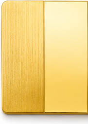 18K Gold PVD sample shown in brushed and polished finishes