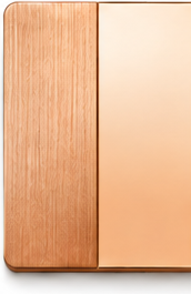 Rose Gold PVD sample shown in brushed and polished finishes