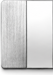 Steel PVD sample shown in brushed and polished finishes
