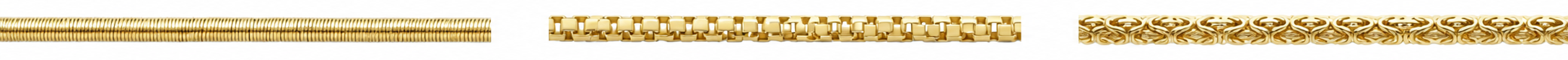 Gold-tone snake, box and Byzantine stainless-steel chains