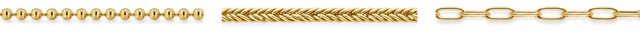 Ball Chain, Wheat Chain, Paperclip Chain